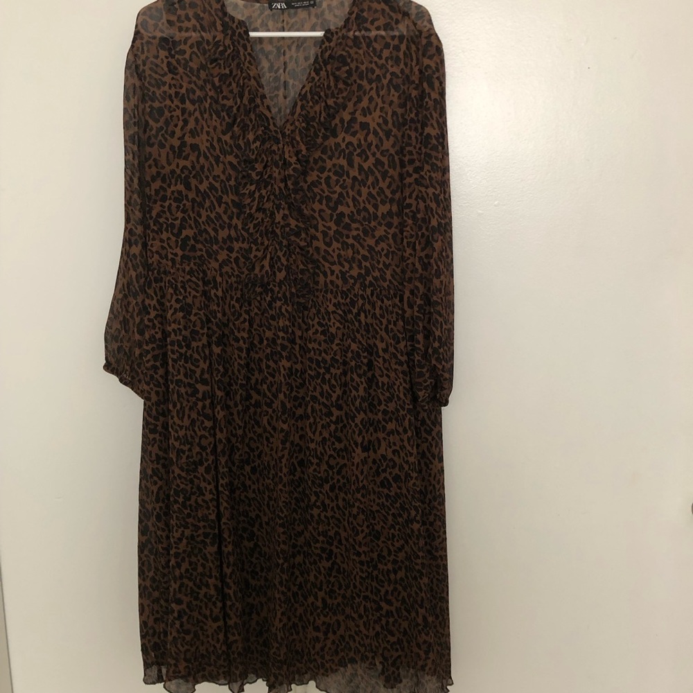 Zara midi leopard dress